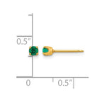 Inverness 14k 3mm May Green Crystal Birthstone Post Piercing Earrings