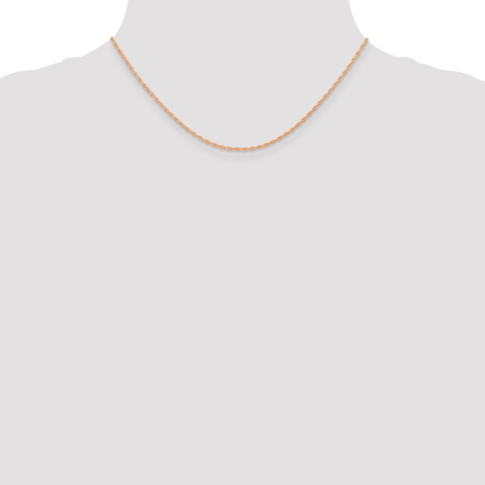 14K Rose Gold Carded 1.15mm Cable Rope with Spring Ring Clasp Chain