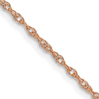 14K Rose Gold Carded 1.15mm Cable Rope with Spring Ring Clasp Chain