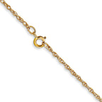14K Carded 1.15mm Cable Rope with Spring Ring Clasp Chain