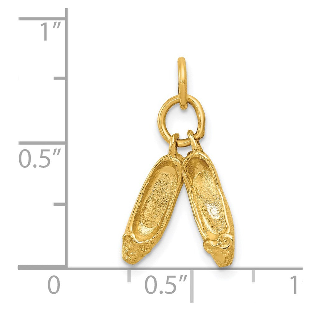 14K 3-D Ballet Slippers Charm