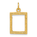 14k Fancy Border 17x13mm Picture Frame Pendant