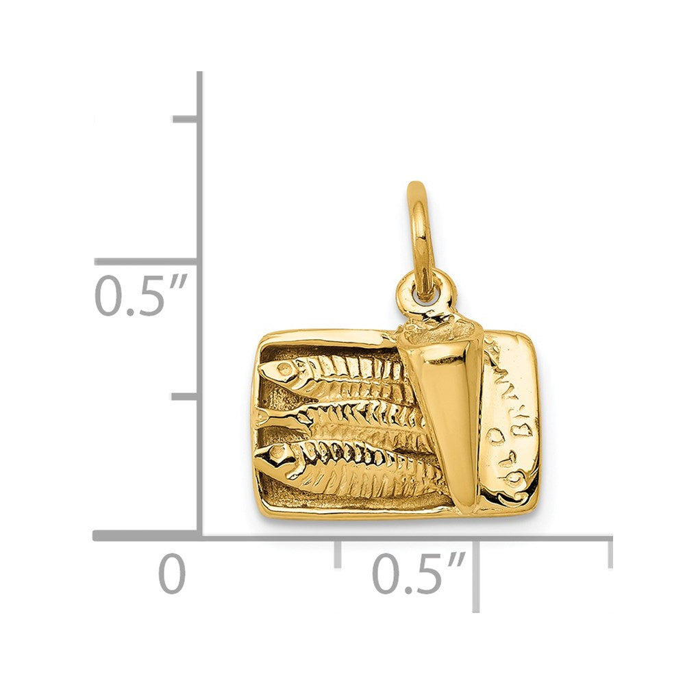 14K 3-D Sardine Can Charm