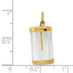 14k 3-D Fillable Vial Capsule with Glue-on Top Charm