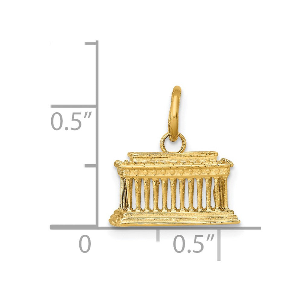 14k 3-D Lincoln Memorial Charm
