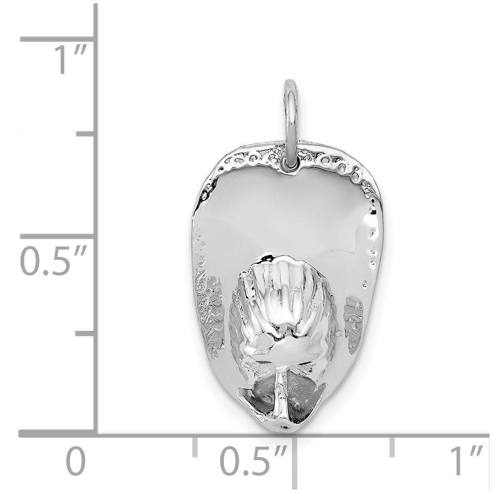 14k White Gold 3-D Large Firemans Helmet Charm