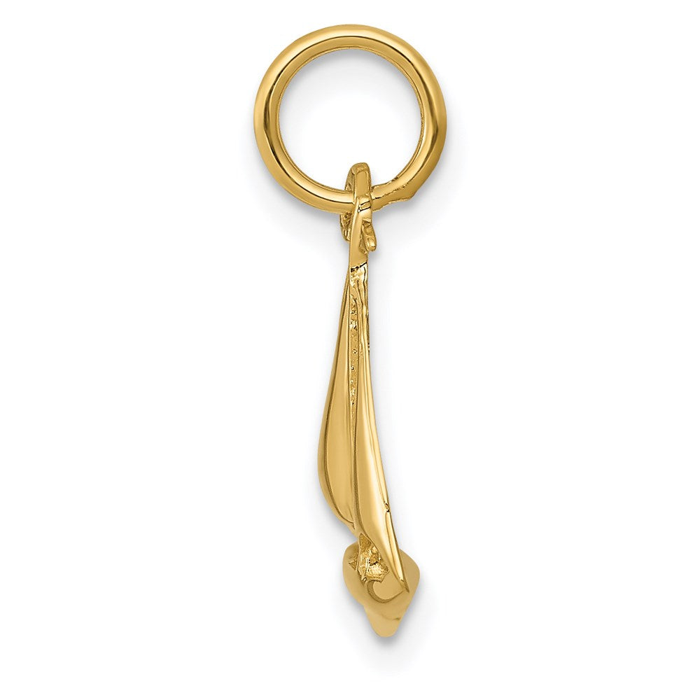 14K 3-D Sailboat Charm