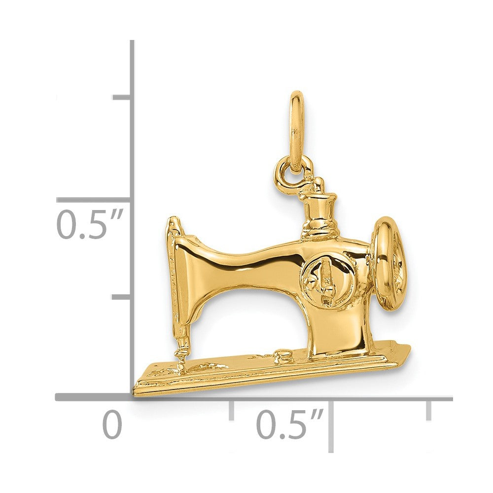 14K  3-D Antique Sewing Machine Charm