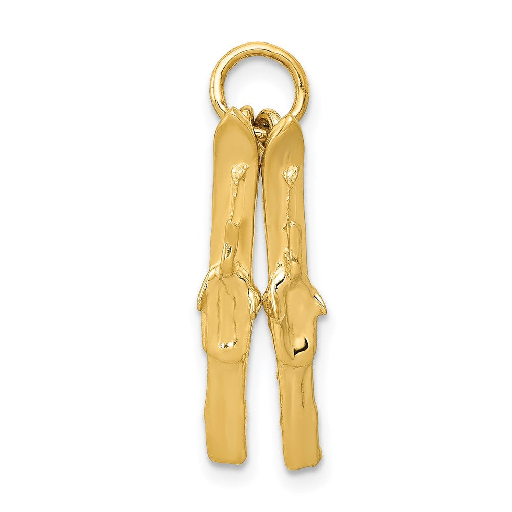 14K 3-D Pair Of Skis Charm