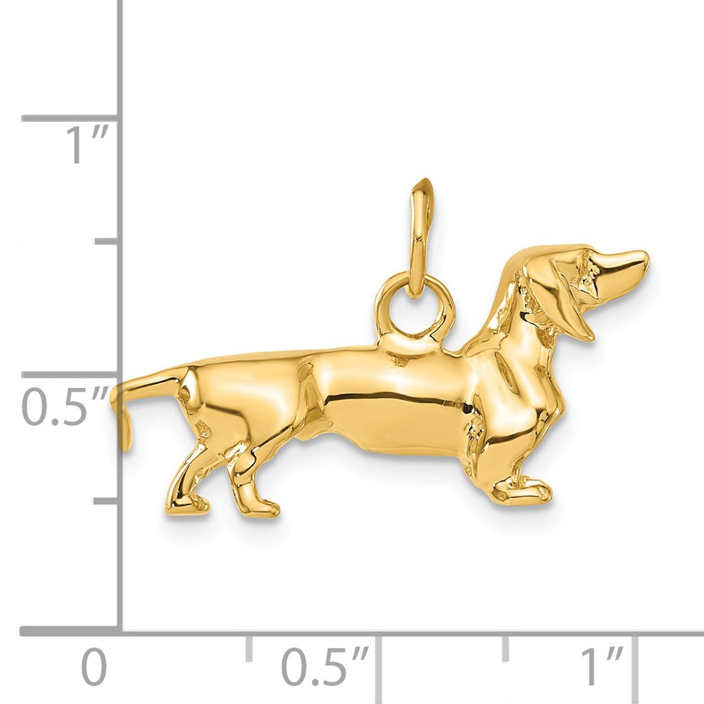 14k 3-D Dachshund Dog Charm