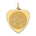 14k HAPPY BIRTHDAY 18mm Engravable Heart Disc Charm