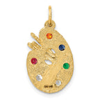 14k Multi-color CZ Stones Artist Palette Charm