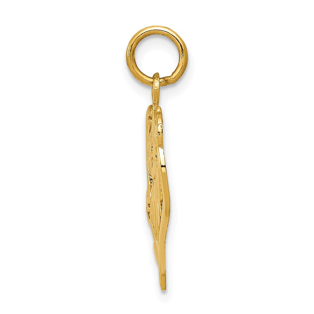 14k #1 MOM Heart Charm