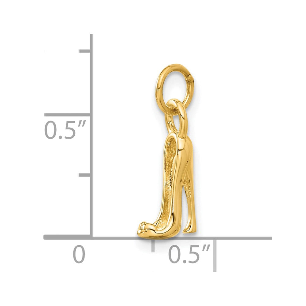 14K  3-D High Heel Stiletto Shoe Charm