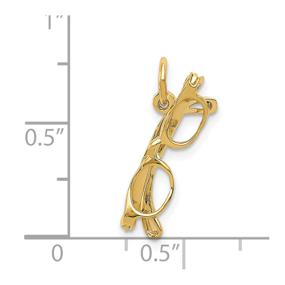 14k 3-D Glasses with Moveable Sides Charm