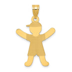 14k Laser Polished Boy with Hat Charm