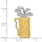 14k Two-tone Golf Bag with Clubs Pendant