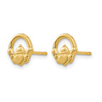14k Claddagh Post Earrings