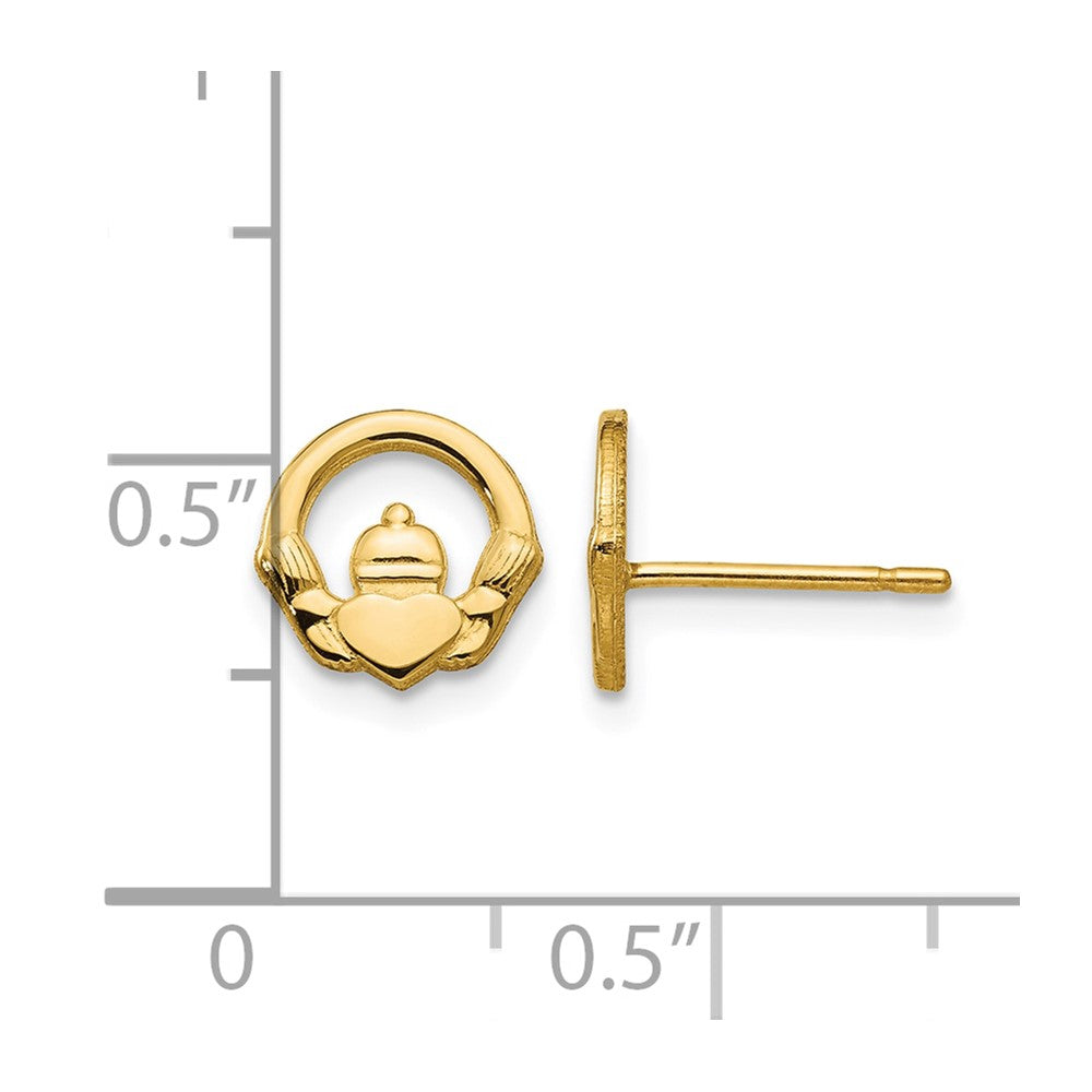 14k Claddagh Post Earrings