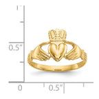 14k Polished Claddagh Ring