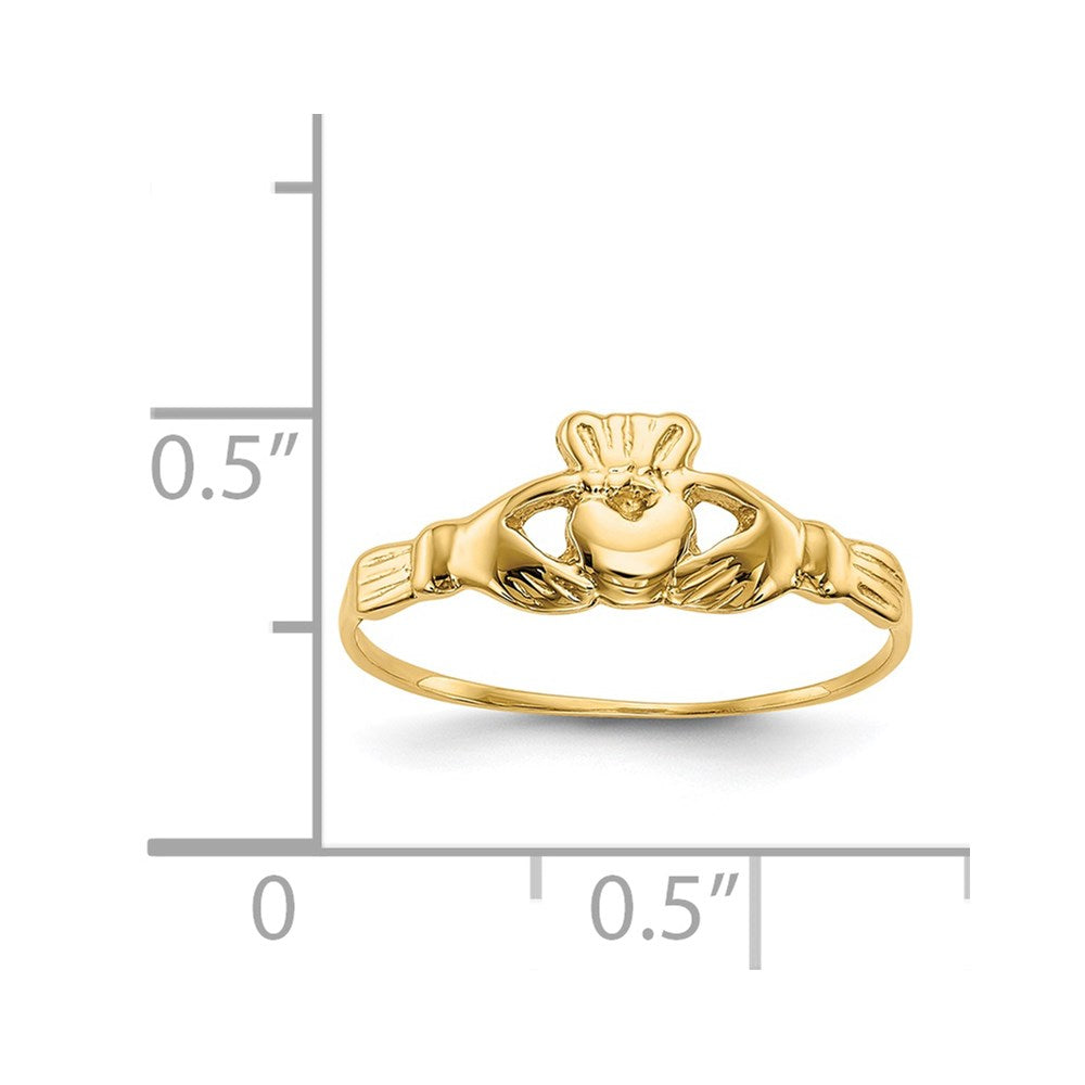 14k Polished Claddagh Baby / Childs Ring