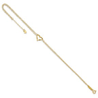 14k Double Strand Chain and Twisted Heart 9 inch Plus 1 inch Extender - Total 10 inch Anklet