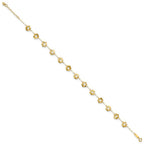 14k Ruffle Star Flowers 9 inch Plus 1 inch Extender - Total 10 inch Anklet