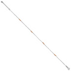 14K Two-Tone Mirror Beaded 4-Station 9 inch Plus 1 inch Extender - Total 10 inch Anklet