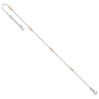14K Two-Tone Mirror Beaded 4-Station 9 inch Plus 1 inch Extender - Total 10 inch Anklet