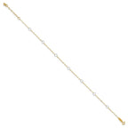 14k Two-tone Circles 7-Station 9 inch Plus 1 inch Extender - Total 10 inch Anklet