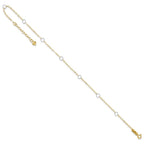 14k Two-tone Circles 7-Station 9 inch Plus 1 inch Extender - Total 10 inch Anklet