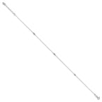 14K White Gold Mirror Beads 3-Station 9 inch Plus 1 inch Extender - Total 10 inch Anklet