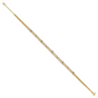 14k Two-tone 3-Strand Chain with Mirror Beads 9 inch Plus 1 inch Extender - Total 10 inch Anklet