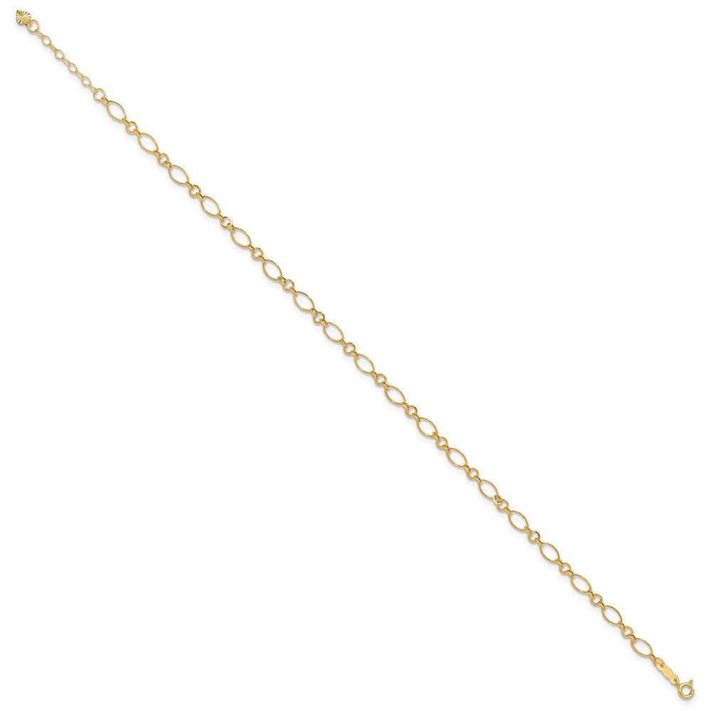 14k Fancy Figaro Link Plus Extender - Total Anklet