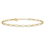 14k Fancy Figaro Link Plus Extender - Total Anklet