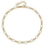 14k Fancy Figaro Link Plus Extender - Total Anklet
