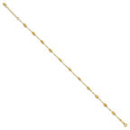 14k Textured Rice Puff Beads 9 inch Plus 1 inch Extender - Total 10 inch Anklet