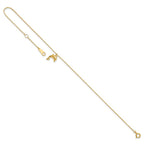 14k Dolphin Charm Dangle 9 inch Plus 1 inch Extender - Total 10 inch Anklet
