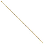 14K Two-tone 2-Strand Chain with Mirror Beads 9 inch Plus 1 inch Extender - Total 10 inch Anklet