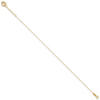 14K Cable Chain with Diamond-cut Heart Cage Dangle 9 inch Plus 1 inch Extender - Total 10 inch Anklet
