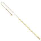14K Hearts and Oval Links 9 inch Plus 1 inch Extender - Total 10 inch Anklet