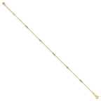 14K Two-tone Fancy Twist 5-Station 9 inch Plus 1 inch Extender - Total 10 inch Anklet