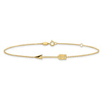 14K Polished Arrow 9 inch Plus 1 inch Extender - Total 10 inch Anklet