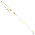 14K Polished Arrow 9 inch Plus 1 inch Extender - Total 10 inch Anklet