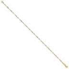 14K Two-Tone Polished Twisted Link 9 inch Plus 1 inch Extender - Total 10 inch Anklet
