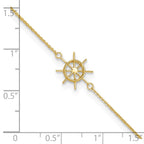 14k Ships Wheel 9 inch Plus 1 inch Extender - Total 10 inch Anklet