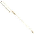 14k Polished Open Heart 10 inch Plus 0.75 inch Extender - Total 10.75 inch Anklet