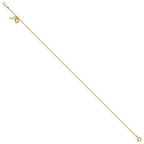 14k Cable Chain with Puffed Heart and Key Dangle 9 inch Plus 1 inch Extender - Total 10 inch Anklet