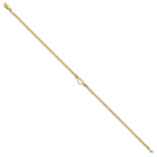 14k Polished Open Heart and Bismark Chain Anklet