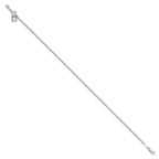 14k White Gold Cable Chain with Puffed Heart and Key Dangle 9 inch Plus 1 inch Extender - Total 10 inch Anklet